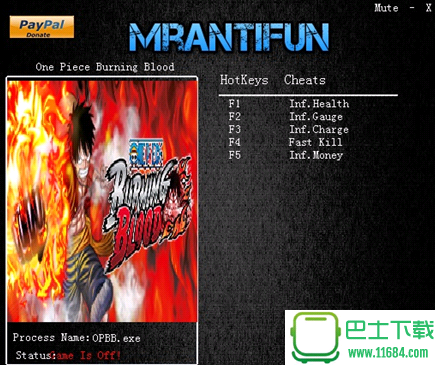 海贼王燃烧之血修改器下载-海贼王燃烧之血修改器+5 v1.06 BY MrAntiFun下载v1.06