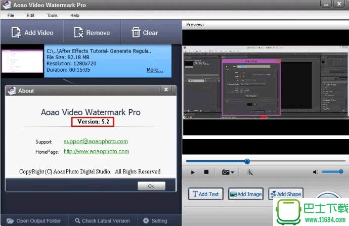 视频加水印Aoao Video Watermark Pro v5.2 破解版下载