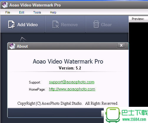 视频加水印Aoao Video Watermark Pro v5.2 破解版下载