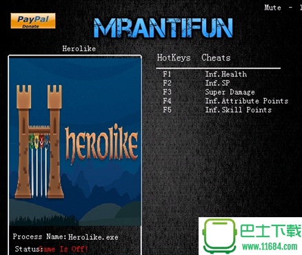 《Herolike》修改器+5 v1.5.0 [64位] BY MrAntiFun