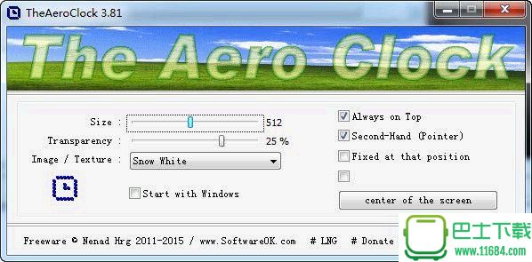 透明桌面时钟TheAeroClock 4.04 绿色版下载