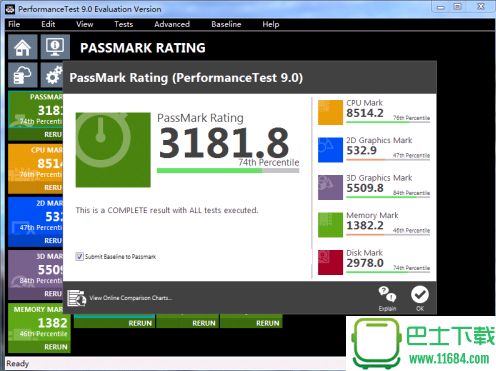 PassMark PerformanceTest（PC硬件跑分测试工具） 9.0.1011 反复试用版下载