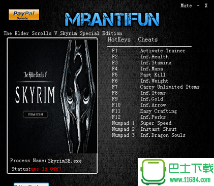 《上古卷轴5天际重制版》修改器+14 v1.5.16.0.8 By MrAntiFun