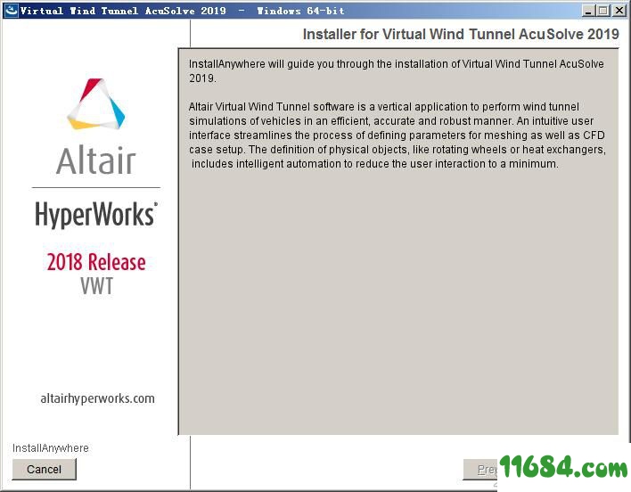 Altair Virtual Wind Tunnel破解版下载-Altair Virtual Wind Tunnel 2019.0 破解版(附破解补丁)下载