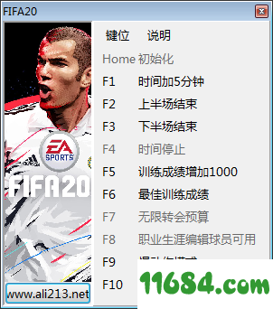 FIFA20十项修改器下载-《FIFA20》修改器+10 v1.0 by peizhaochen下载