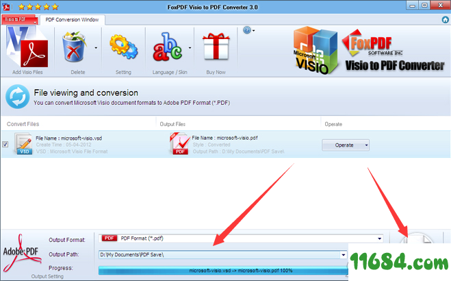 Visio to PDF Converter破解版下载-Visio转PDF工具FoxPDF Visio to PDF Converter v3.0 最新版下载