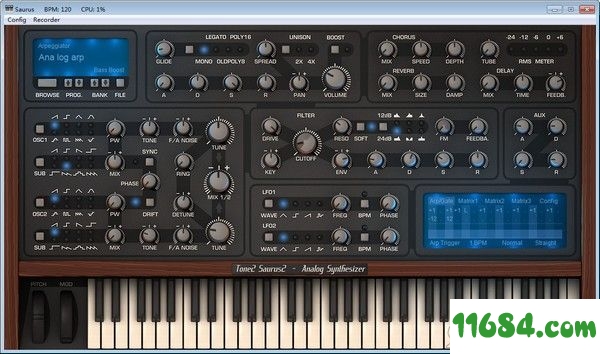 Tone2 Saurus破解版下载-音频合成软件Tone2 Saurus v2.6.0 免费版下载