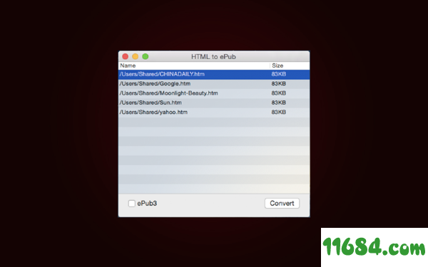 HTML to ePub下载-HTML转ePub工具HTML to ePub for Mac v2.1 最新版下载